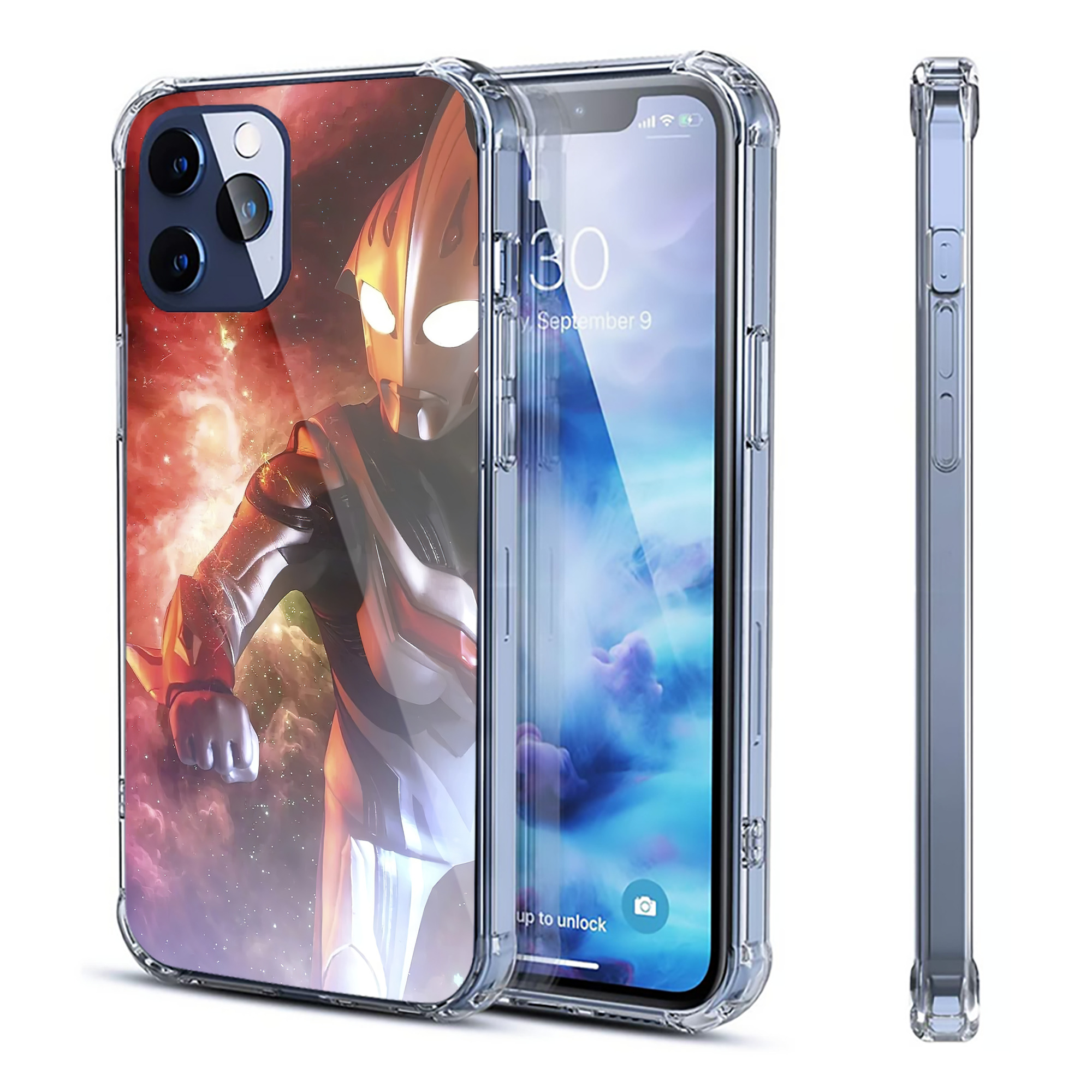 （画像用） ウルトラマン Ultraman 【iPhone 12シリーズ対応】透明スマホケース（クリアソフトケース）